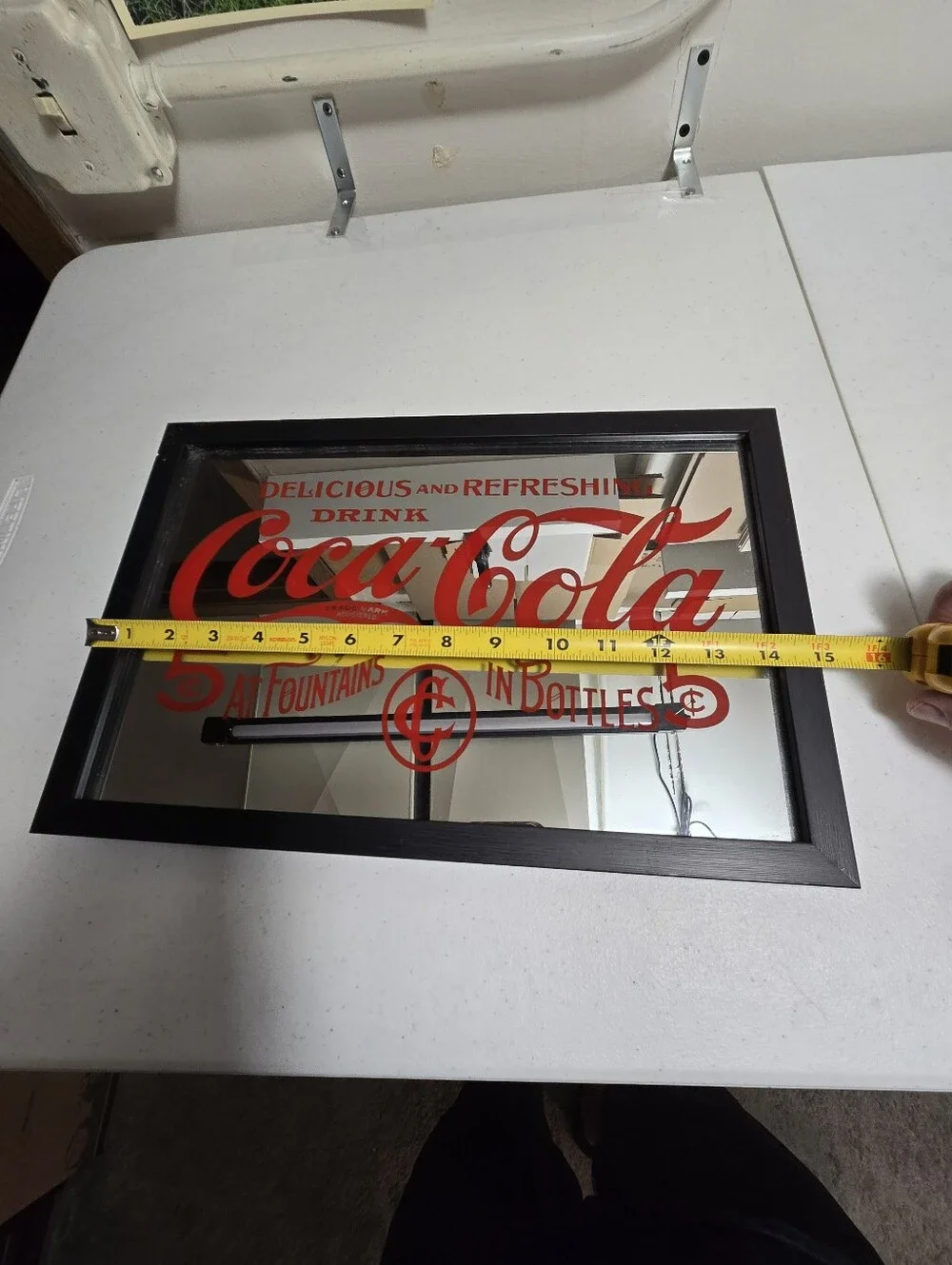 Vintage Delicious And Refreshing Coke Mirror. 10x15 Inches. Good Cond. See Pics